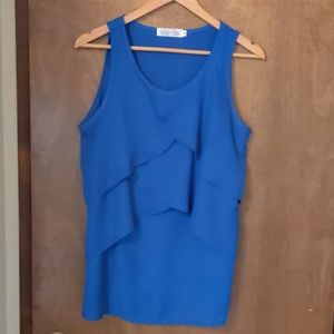 Layered ruffle nursing tank top